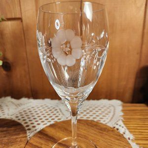 Stemmed Wine Glasses with Etched Flowers